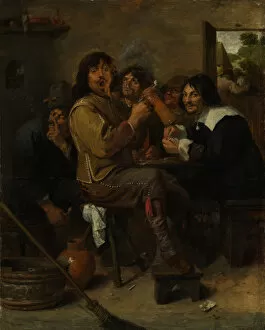 Adrian Gallery: The Smokers, ca. 1636. Creator: Adriaen Brouwer
