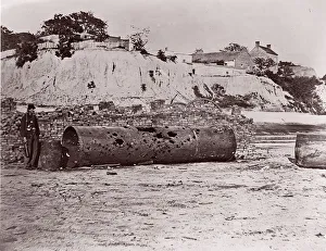 Richmond Prints: Smokestack of Confederate Ram Merrimac at Richmond / Remains of Ironclad Ram