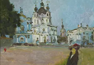 Saint Petersburg Prints: Smolny Cathedral. Sketch, 1905. Creator: Stepan Yaremich