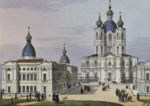 Neva River Collection: The Smolny Convent of the Resurrection in St. Petersburg, First half of the 19th cent Artist