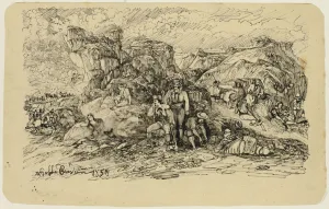 Bresdin Rodolphe Prints: The Smugglers, 1858. Creator: Rodolphe Bresdin