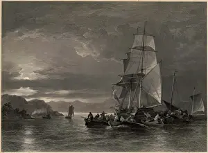 Marine Prints: The Smugglers Brig Jumping Jenny After E