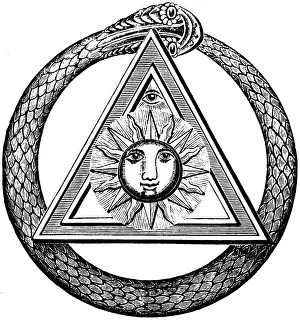 Masonry Prints: Snake and Eye (from The Kneph. Official Journal of the Antient and Primitive Rite of Masonry)