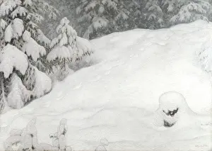 Forrest Prints: Snow, 1900. Creator: Fjaestad, Gustaf (1868-1948)