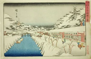 Akabane Prints: Snow at Akabane Bridge in Shiba (Shiba Akabane no yuki)