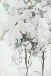 Pines Prints: Snow-Covered Pine Saplings, 1899. Creator: Pekka Halonen
