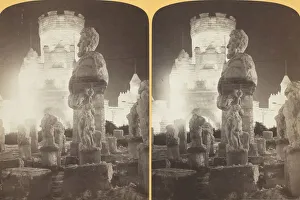 Bennett H H Prints: Snow figures and East front of Palace, night scene, 1886 / 88