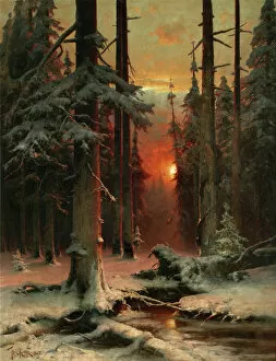 Seasons Collection: Snow in Forest, 1885. Artist: Klever, Juli Julievich (Julius), von (1850-1924)