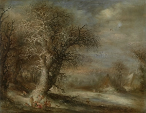 Gysbrecht Leytens Prints: Snow Landscape with Gypsies, c1620s. Creator: Gysbrecht Leytens