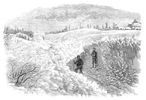 Blocked Prints: Snow-Plough on the Grand Trunk Railway of Canada, 1870. Creator: Unknown