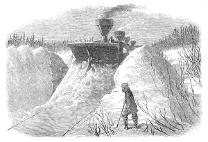 Grand Trunk Railway Prints: Snow-Plough on the Grand Trunk Railway of Canada, 1870. Creator: Unknown