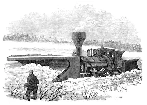 Snow-Plough on the Grand Trunk Railway of Canada, 1870. Creator: Unknown
