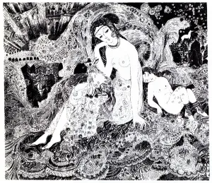 The Snow Queen. Symbolist magazine Vesy (The Balance), 1908. Artist: Arapov, Anatoli Afanasyevich (1876-1949) The Snow Queen. Symbolist magazine Vesy (The Balance), 1908. Artist: Arapov, Anatoli Afanasyevich (1876-1949)