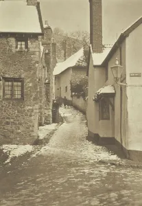 Alley Prints: [Snow on roofs, alleyway]. From the album: Photograph album - England