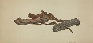 Skate Prints: Snow Skates, c. 1940. Creator: Raymond Neumann