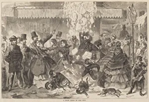 Avalanche Gallery: A Snow Slide in the City, published 1860. Creator: Winslow Homer