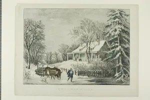 Currier And Ives Prints: The Snow Storm, c.1864. Creators: Unknown