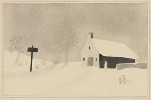 Mary Altha Nims American Prints: Snow Storm in Vermont. Creator: Mary Altha Nims (American, 1817-1907)