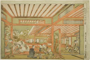 Tray Collection: Snow-Viewing Entertainment, c. 1771. Creator: Utagawa Toyoharu