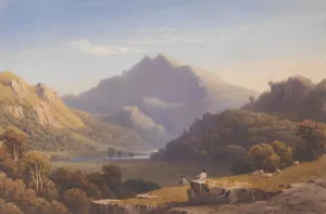 Welsh Collection: Snowdon from Llyn Nantlle, North Wales, 1832. Creator: George Fennel Robson