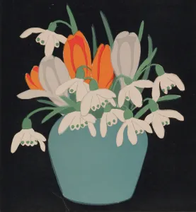 Plant Pot Prints: Snowdrops and Crocuses, 1922. Creator: John Hall Thorpe