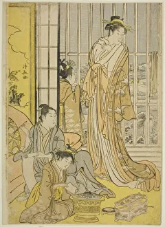 Brazier Prints: Snowy Morning in the Pleasure Quarters (Seiro yuki no ashita), c. 1789