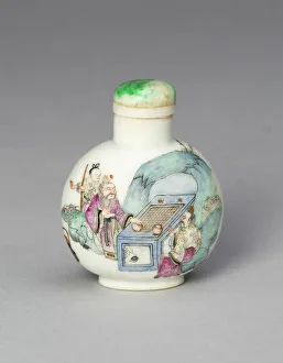 Daoguang Period Prints: Snuff Bottle with a Boy, Gentleman, Buffalo, and Two... Qing dynasty, Daoguang reign
