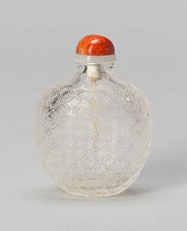 Cut Glass Collection: Snuff Bottle with 'Cash'Pattern, Qing dynasty (1644-1911), 1750-1800