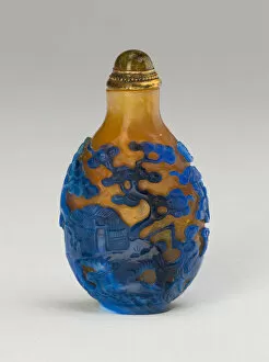 Mules Collection: Snuff Bottle with a Figure on Mule in Landscape, Qing dynasty (1644-1911), 1760-1820