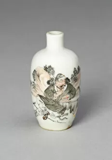 Snuff Bottle with Li Tieguai Leaning against a Rock, Qing dynasty (1644-1911), 1820-1880