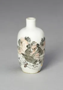 Snuff Bottle with Li Tieguai Leaning against a Rock, Qing dynasty (1644-1911), 1820-1880 Snuff Bottle with Li Tieguai Leaning against a Rock, Qing dynasty (1644-1911), 1820-1880