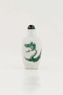 Designs Prints: Snuff bottle with lid (dragon motiff), 19th century. Creator: Unknown