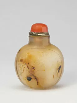 Snuff Bottle with Panels of Gourds, Qing dynasty (1644-1911), 1770-1850. Creator: Unknown