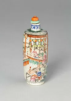 Glazed Pottery Gallery: Snuff Bottle with a Scene from the Dream of the Red... Qing dynasty