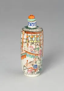 Glazed Pottery Gallery: Snuff Bottle with a Scene from the Dream of the Red... Qing dynasty
