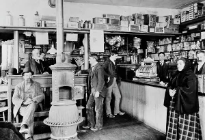 Shop Owner Prints: S.O. Grimes general store, Westminster, Md. between 1895 and 1910. Creator: Unknown