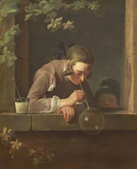 Blowing Bubbles Prints: Soap Bubbles, probably 1733 / 1734. Creator: Jean-Simeon Chardin