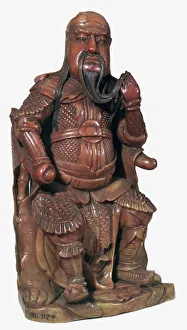 War God Prints: Soapstone Chinese statuette of Kuan-ti, 17th century