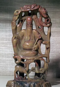 Soapstone Chinese statuette of Shou-lao, 17th century Soapstone Chinese statuette of Shou-lao, 17th century