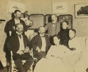 Social Life Prints: A social gathering, Dom Smith, Vladivostok, Russia, 1899. Creator: Frederick S. Pray