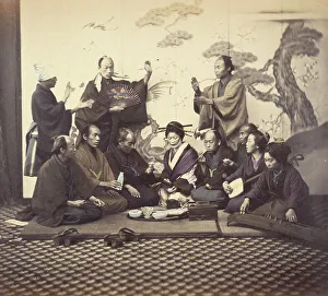Bakumatsu Prints: A Social Meal, 1868. Creator: Felice Beato