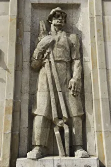 Socialist relief, Constitution Square, Warsaw, Poland. Creator: Unknown