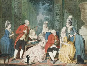 Society in the Palais Royal, ca 1775. Artist: Carmontelle, Louis (1717-1806)