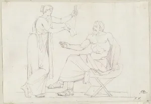 Debate Prints: Socrates and Diotima, 1775/80. Creator: Jacques-Louis David