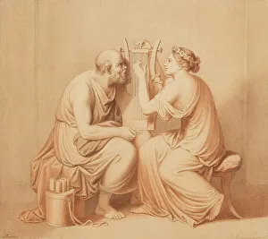 Socrates learning the lyra, 1851. Creator: Riepenhausen, Johann Christian (1787-1860)