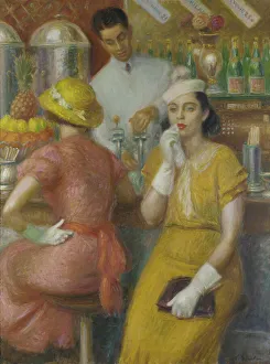 The Soda Fountain, 1935. Artist: Glackens, William James (1870-1938) The Soda Fountain, 1935. Artist: Glackens, William James (1870-1938)