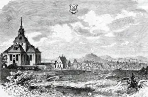 Nordic Museum Prints: Söderhamn, burned by the Russians in 1721