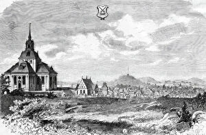 Cityscape Collection: 'Söderhamn, burned by the Russians in 1721.' Creator: Unknown. 'Söderhamn