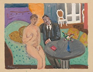 Flirting Prints: On the sofa, 1935. Creator: Cyprian Majernik