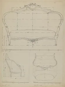 Edith Magnette Prints: Sofa, c. 1936. Creator: Edith Magnette